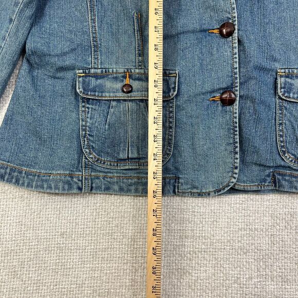 Vintage Levis Denim Jean Jacket Women's 3X Blue Western Outdoors Button Up - Picture 7 of 8